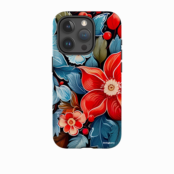 iPhone Tough Case - Red Bells Slim Look Shock Absorption Layer