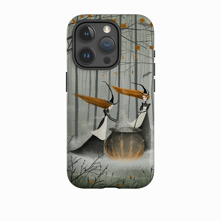 Ergonomic Shape Protective Lining iPhone Tough Case - Witches Brew By Maja Lindberg