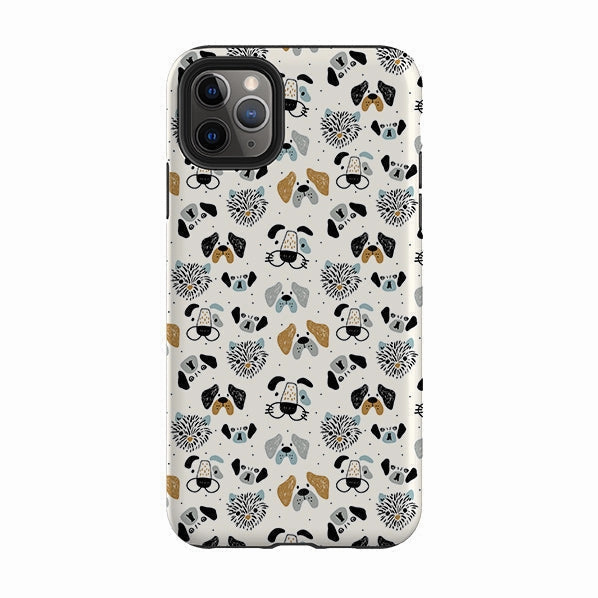 iPhone Tough Case - Dog Pattern Large Portable Layer Everyday Protection
