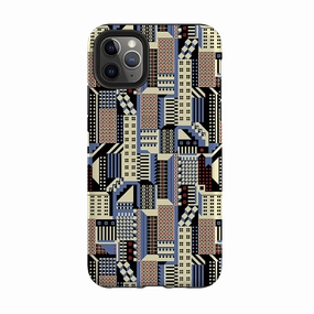 Matte Coating Finish Protective Pattern iPhone Tough Case - Cityscape By Cressida Bell