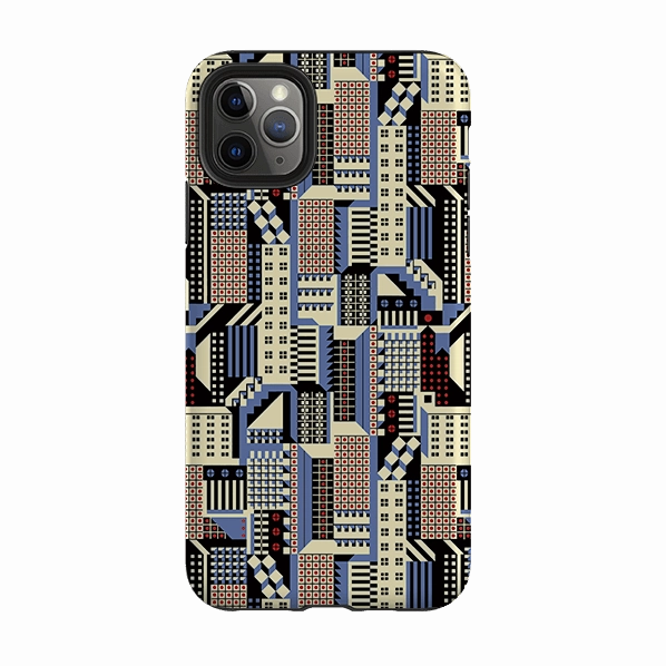 Hybrid Material Build iPhone Tough Case - Cityscape By Cressida Bell