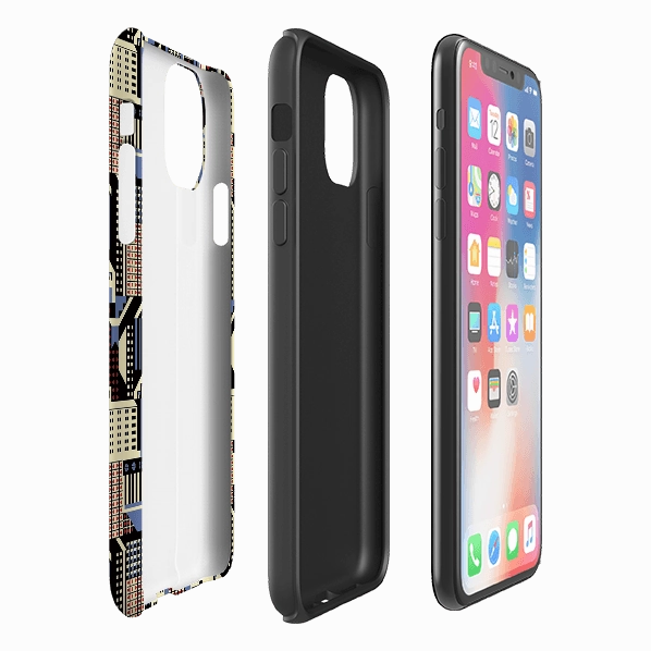 Matte Texture Finish Compact Feel iPhone Tough Case - Cityscape By Cressida Bell