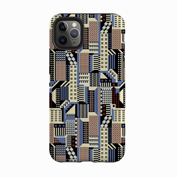 Matte Coating Finish Protective Pattern iPhone Tough Case - Cityscape By Cressida Bell