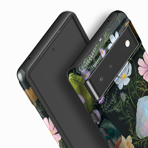 Flexible Texture Google Tough Case -  Crystal Flowers By Anna Stead