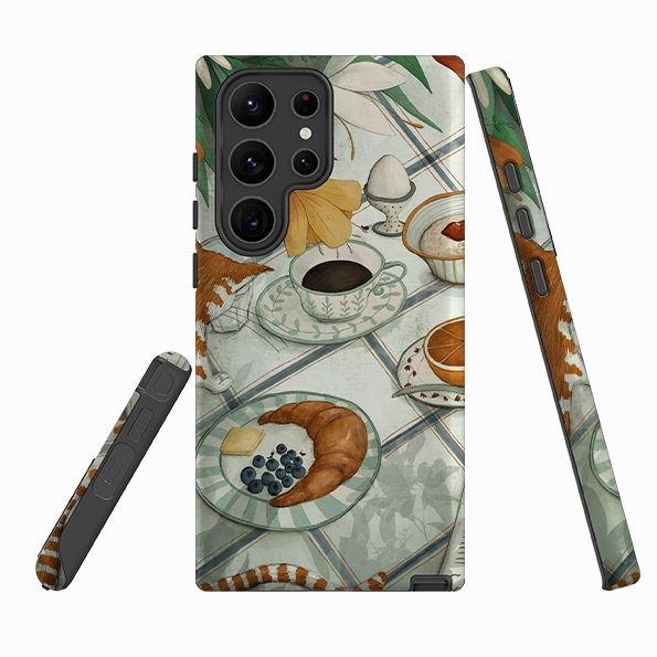 Samsung Tough Case - Hungry Friends By Maja Lindberg Soft Grip Finish Protective Frame Design