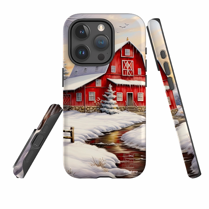 iPhone Tough Case - Winter Barn Matte Texture Design Matte Look Design