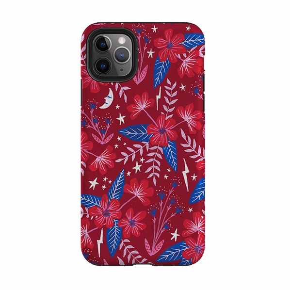 Comfort Fit iPhone Tough Case - Red Moon Garden By Lee Foster Wilson
