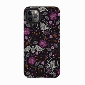 iPhone Tough Case - SpiderBat Black By Jenny Zemanek Unique Texture Strong Surface
