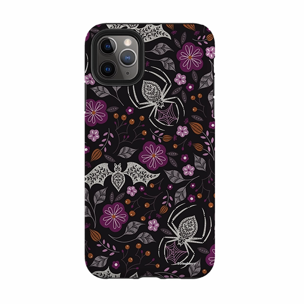 iPhone Tough Case - SpiderBat Black By Jenny Zemanek Unique Texture Strong Surface
