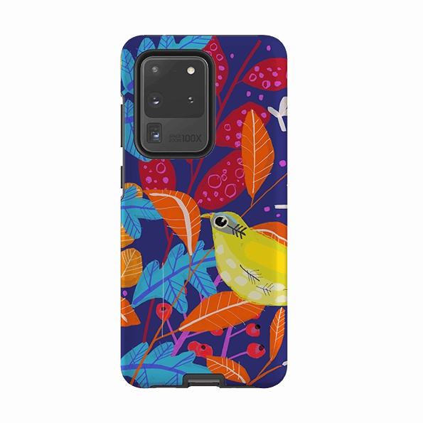 Refined Edge Camera Protection Samsung Tough Case - Yellow Bird By Claire West
