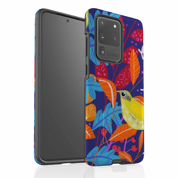 Samsung Tough Case - Yellow Bird By Claire West Luxury Edge Texture