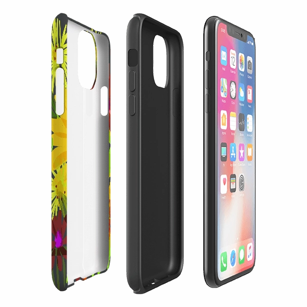 iPhone Tough Case - Sunflowers By Sarah Campbell Wireless charging Stylish Grip Texture