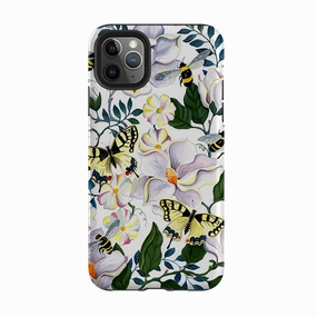 iPhone Tough Case - Bees And Magnolia By Bex Parkin Smooth Outline