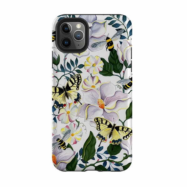 iPhone Tough Case - Bees And Magnolia By Bex Parkin Smooth Outline