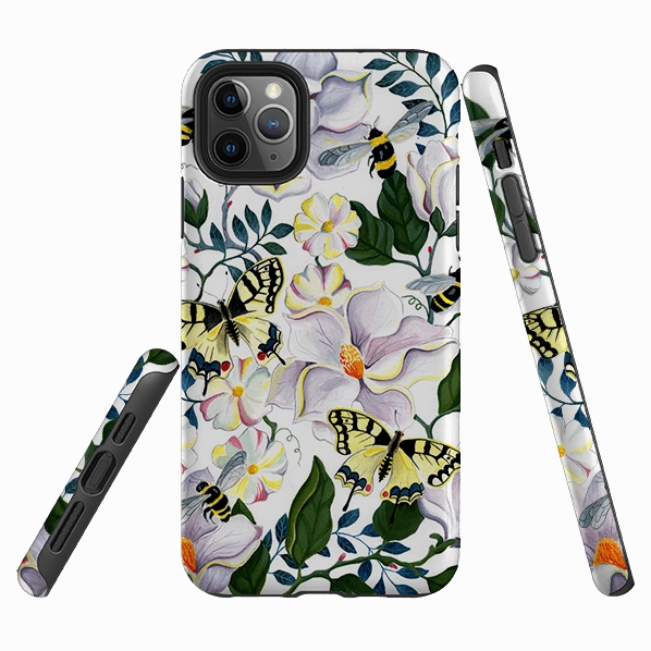 iPhone Tough Case - Bees And Magnolia By Bex Parkin Enhanced Comfort Protective Design Layer