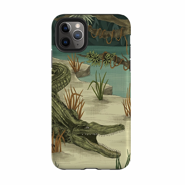 Lightweight Grip iPhone Tough Case - Crocodile By Jade Mosinski
