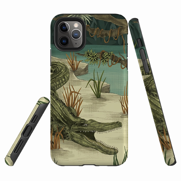 iPhone Tough Case - Crocodile By Jade Mosinski Compact Texture Layer Elegant Touch