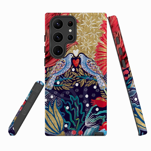 Samsung Tough Case - Turtle Doves By Emma Frances Grant Hybrid Grip Finish