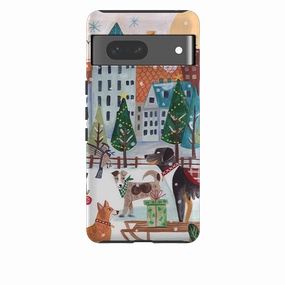 Comfort Build Google Tough Case - Christmas Dogs By Caroline Bonne Muller