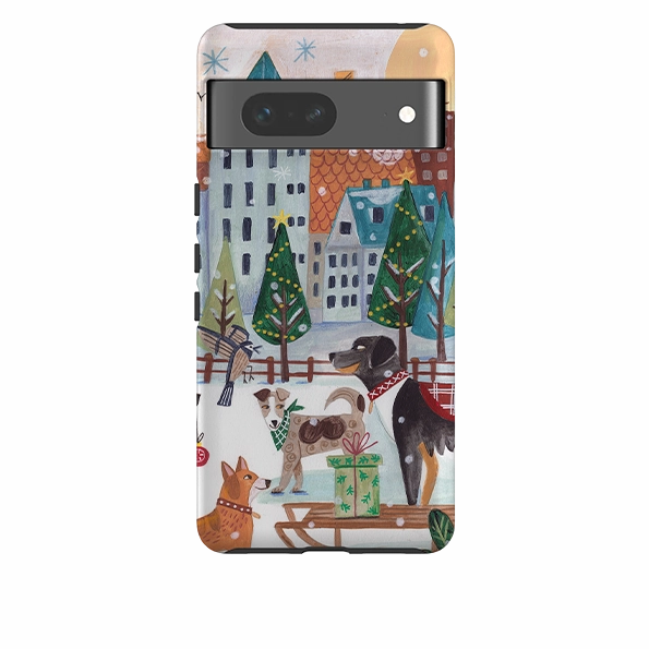 Comfort Build Google Tough Case - Christmas Dogs By Caroline Bonne Muller