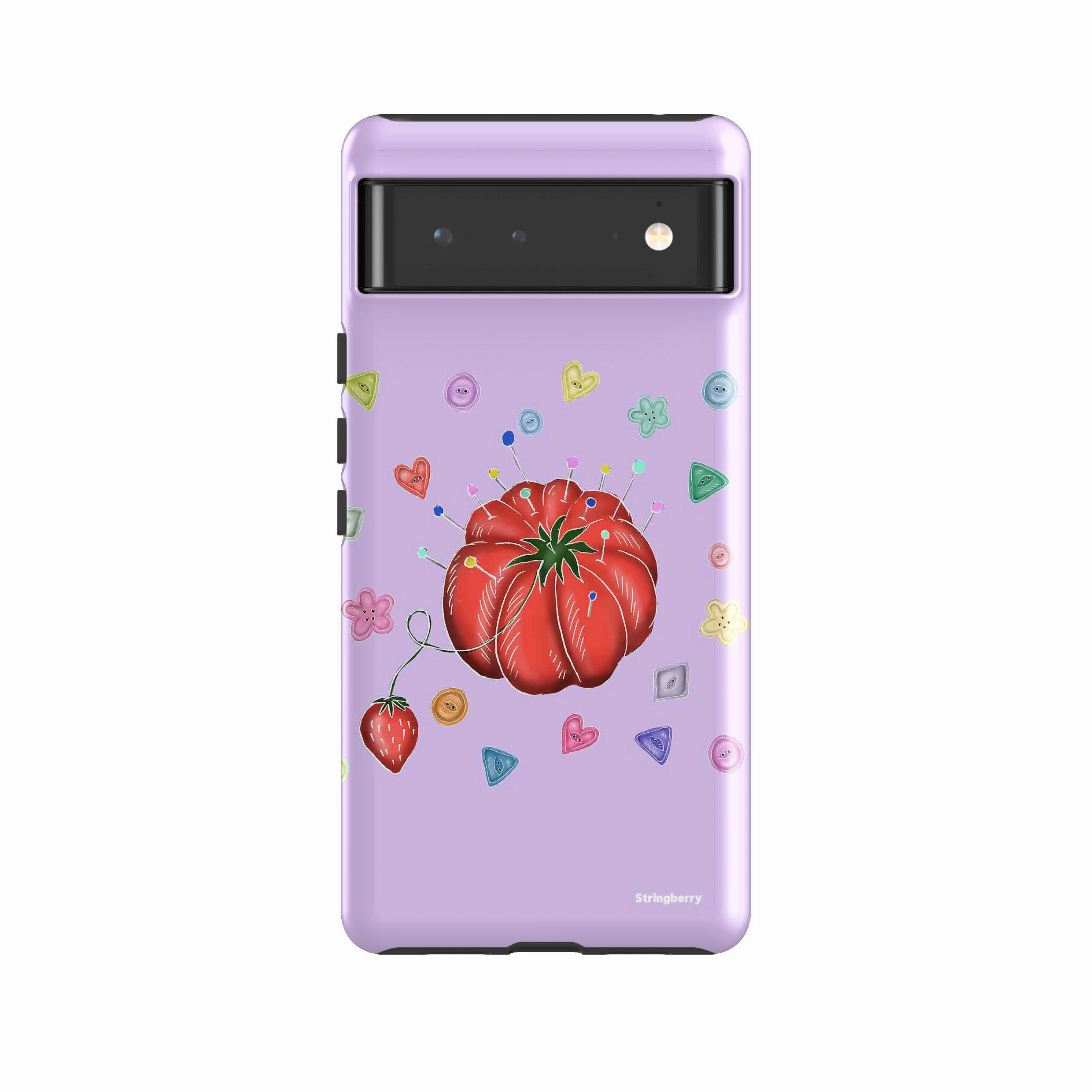 Comfort Finish Protective Quality Google Tough Case -  Google Pixel Case Tomato Pin Cushion By Catherine Rowe