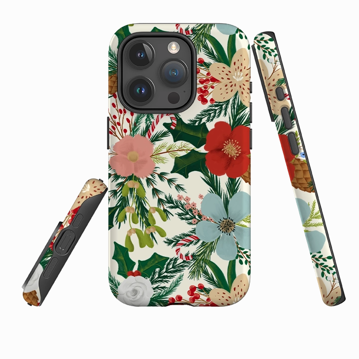 iPhone Tough Case - Christmas Florals By Abby Jacobs Fashion Edge