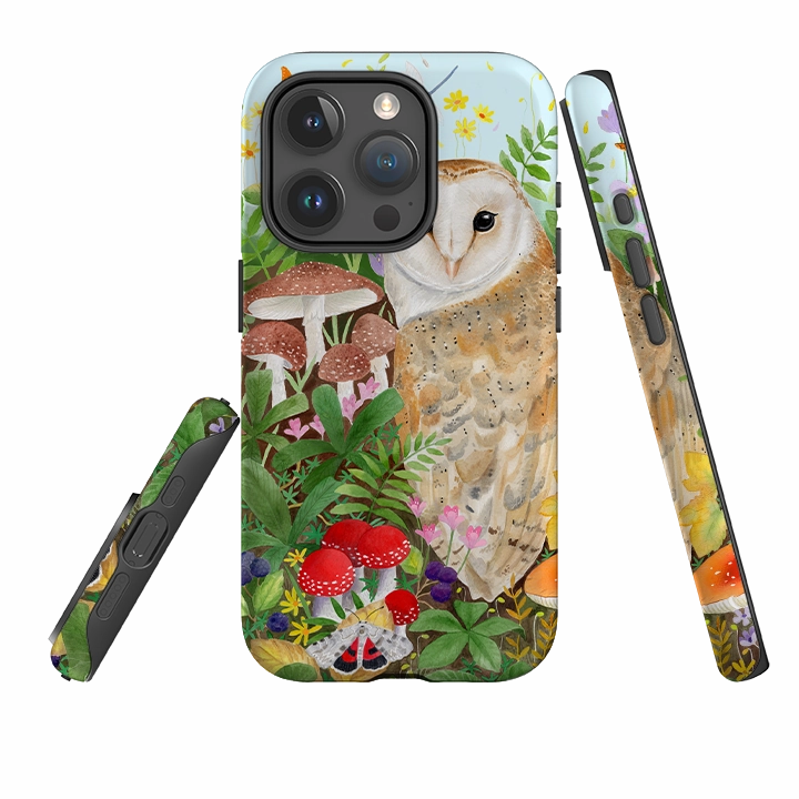 simple design iPhone Tough Case - Owl Garden By Bex Parkin
