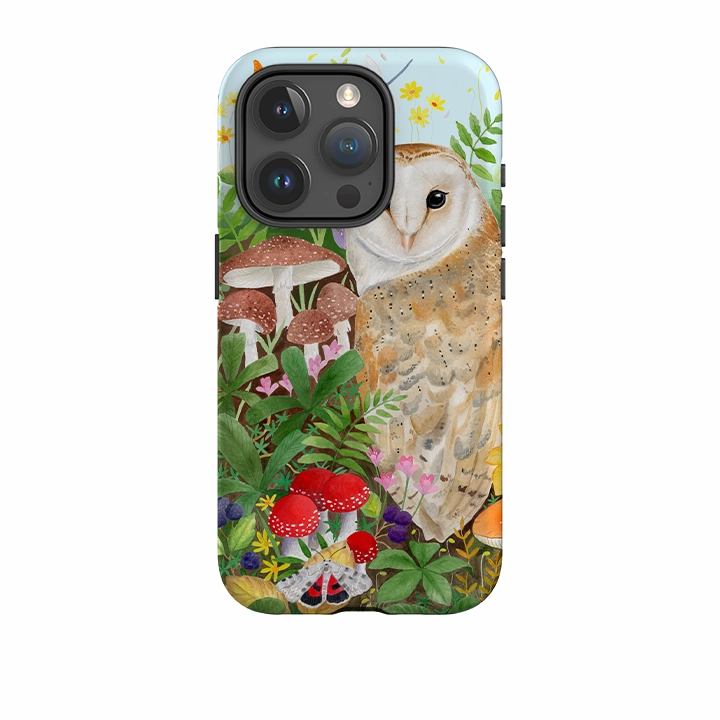 Polished Detail Edge iPhone Tough Case - Owl Garden By Bex Parkin