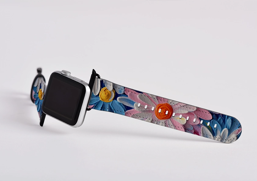 Pink Daisies Apple Watch Strap Lightweight Strength Casual Performance