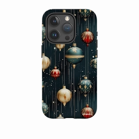 Smooth Coating Rugged Design Style iPhone Tough Case - Christmas Baubles
