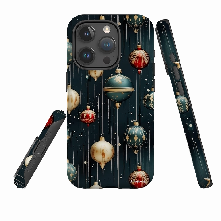iPhone Tough Case - Christmas Baubles Durable Texture Finish Smooth Design