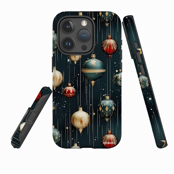iPhone Tough Case - Christmas Baubles Durable Accessory Hybrid Material Build