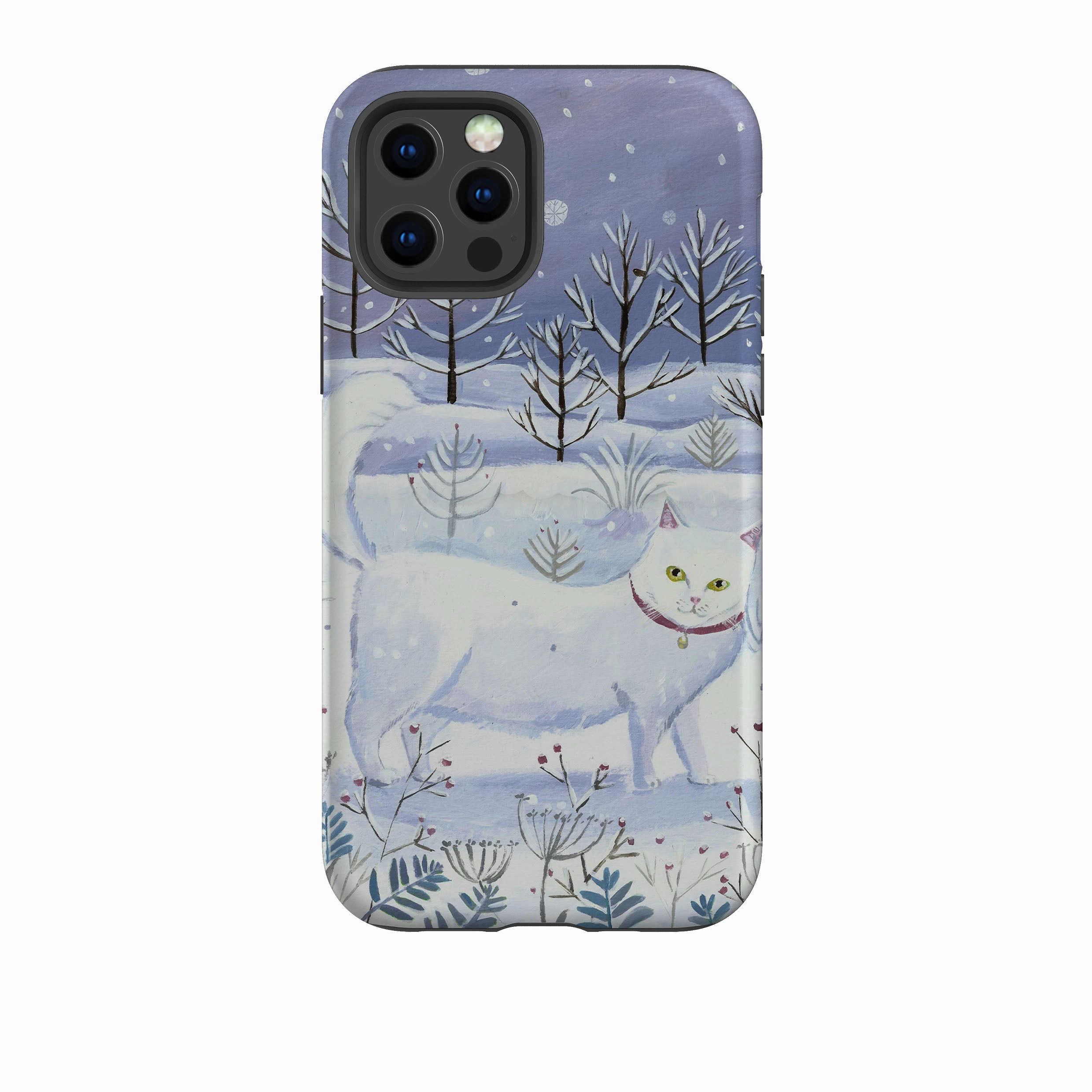 iPhone Tough Case - White Cat By Mary Stubberfield Polished Finish Texture