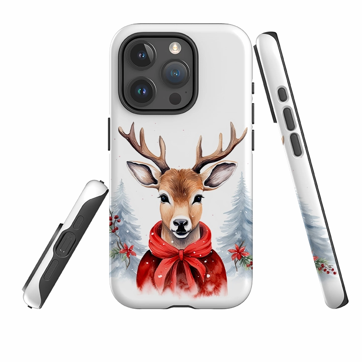 Shock Guard Gloss Surface Layer iPhone Tough Case - Deer Winter