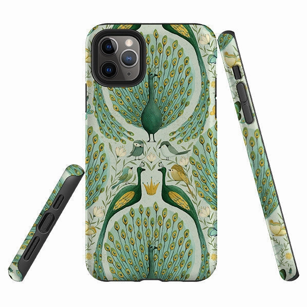 iPhone Tough Case - Peacock Pattern By Maja Lindberg Soft Texture