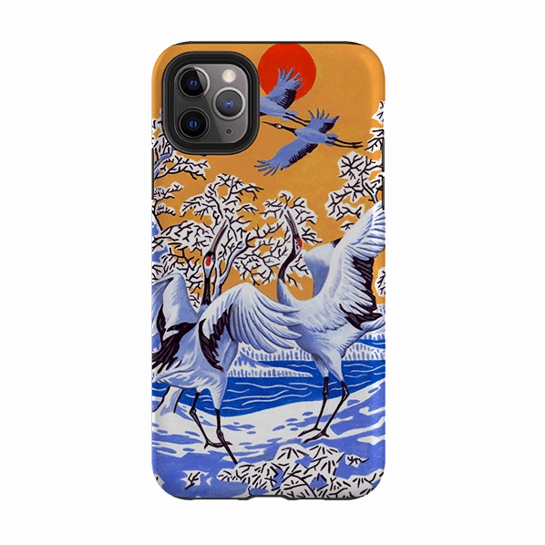 Artistic Print iPhone Tough Case - Japanese Cranes By Philip Hood