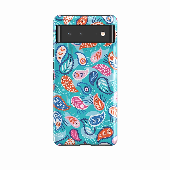 Google Tough Case -  Paisley Blue By Ali Brookes Flexible Edge