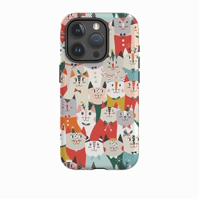 iPhone Tough Case - Christmas Cats By Ali Brookes Durable Coating Shock Absorbing