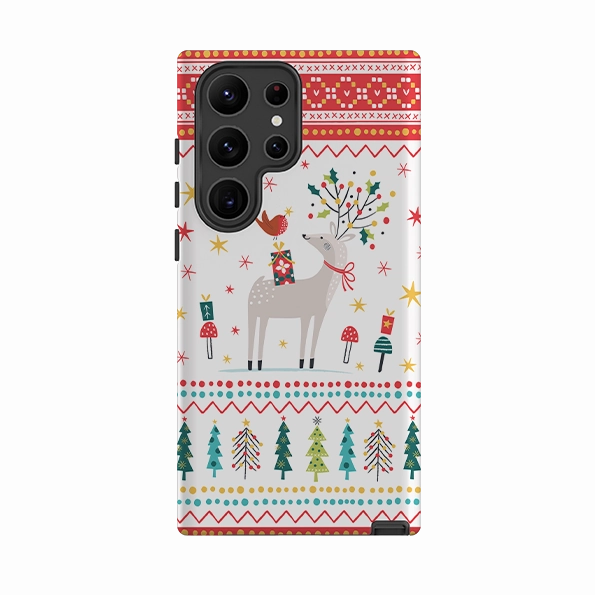 Samsung Tough Case - Deer and Robin By Ali Brookes Transparent Edge Creative Accent