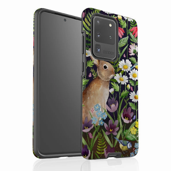 Vivid Surface Detail Samsung Tough Case - Rabbit And Wildflowers By Bex Parkin