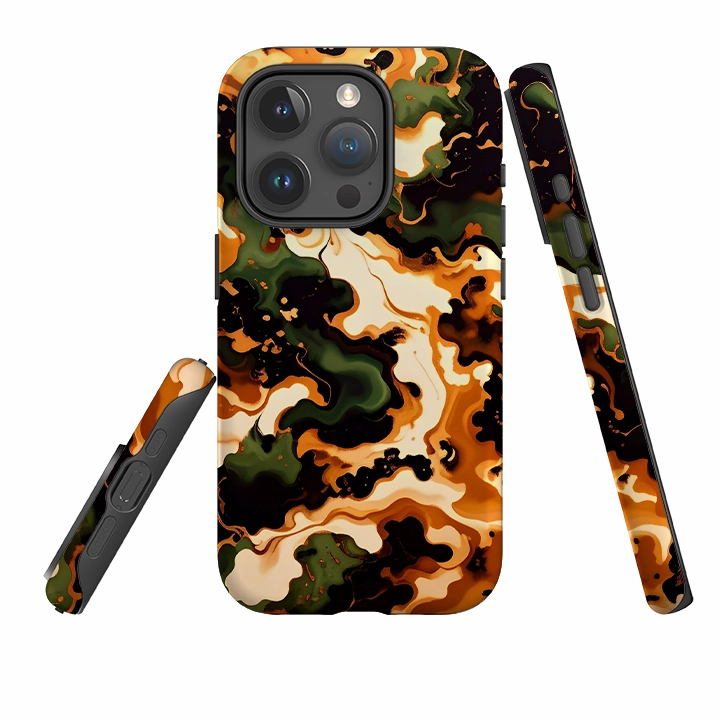 iPhone Tough Case - Green Marble Glossy Finish Look