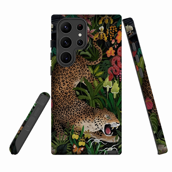 Premium Edge Design Lightweight Shell Samsung Tough Case - Roaring Leopard By Bex Parkin
