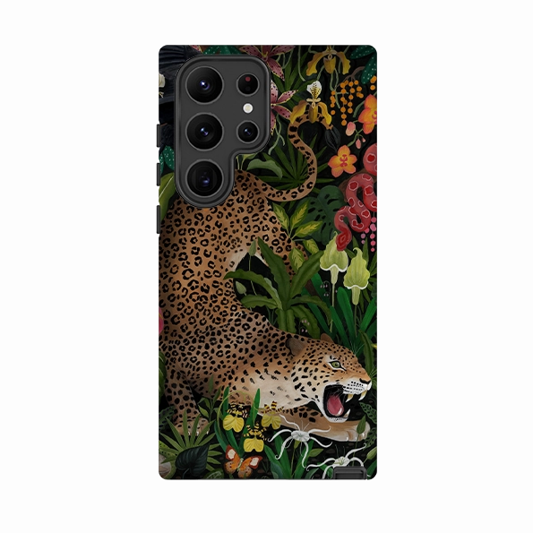 Soft Feel Samsung Tough Case - Roaring Leopard By Bex Parkin