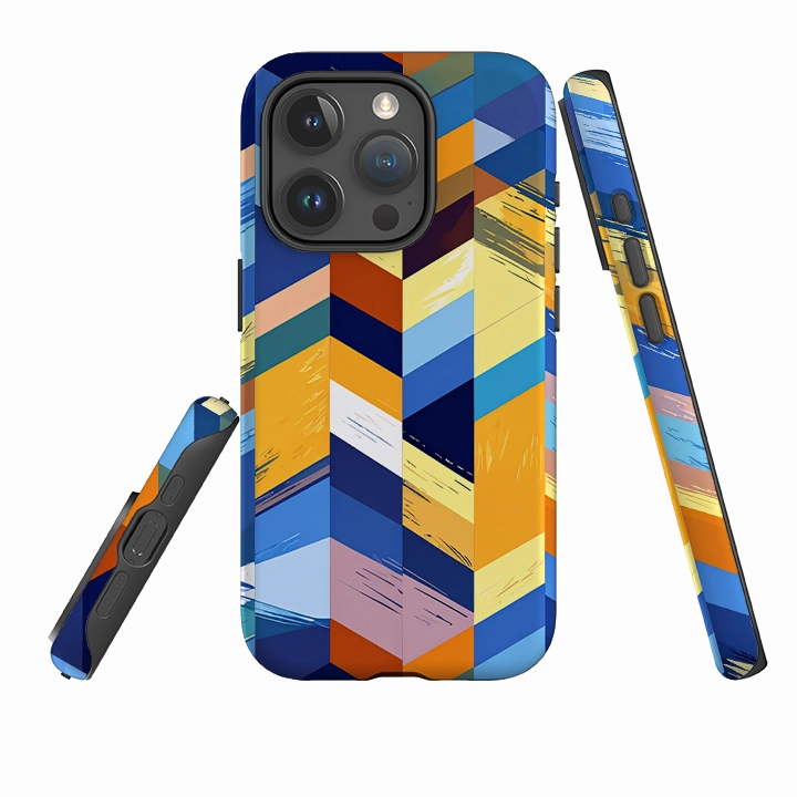 Soft Layer Texture Soft Detail iPhone Tough Case - Technicolor Stripes