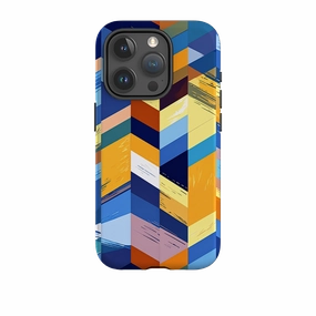 Smooth Outline Premium Detail iPhone Tough Case - Technicolor Stripes