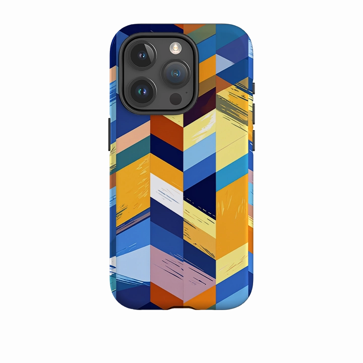 Smooth Outline Premium Detail iPhone Tough Case - Technicolor Stripes