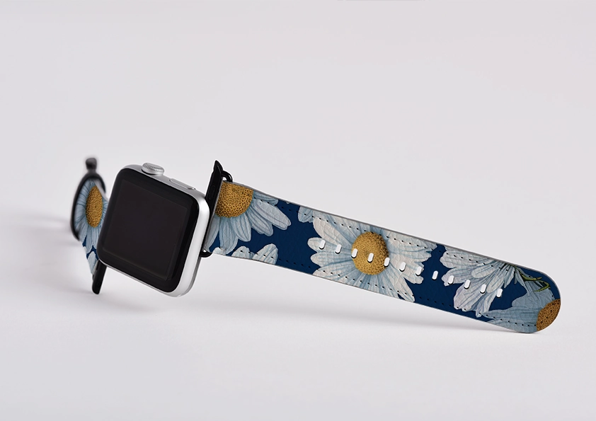 Comfort Grip Texture Waterproof Coating Bright Daisies VI Apple Watch Strap