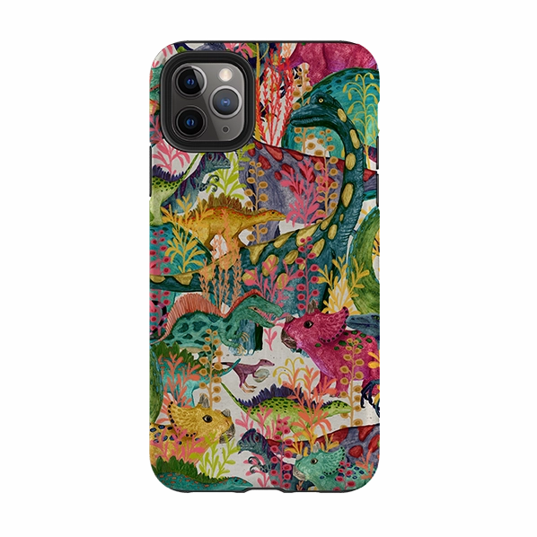 Protective Shell Design iPhone Tough Case - Dinosaur Jamboree By Katherine Quinn