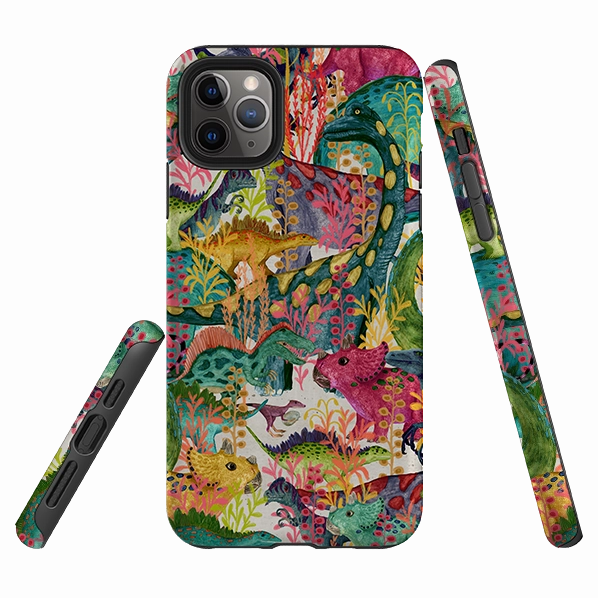 iPhone Tough Case - Dinosaur Jamboree By Katherine Quinn Premium Texture