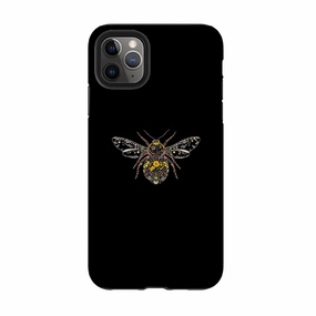iPhone Tough Case - Floral Bumble Bee By Helen Ahpornsiri Smooth Surface Layer Minimalist Aesthetic